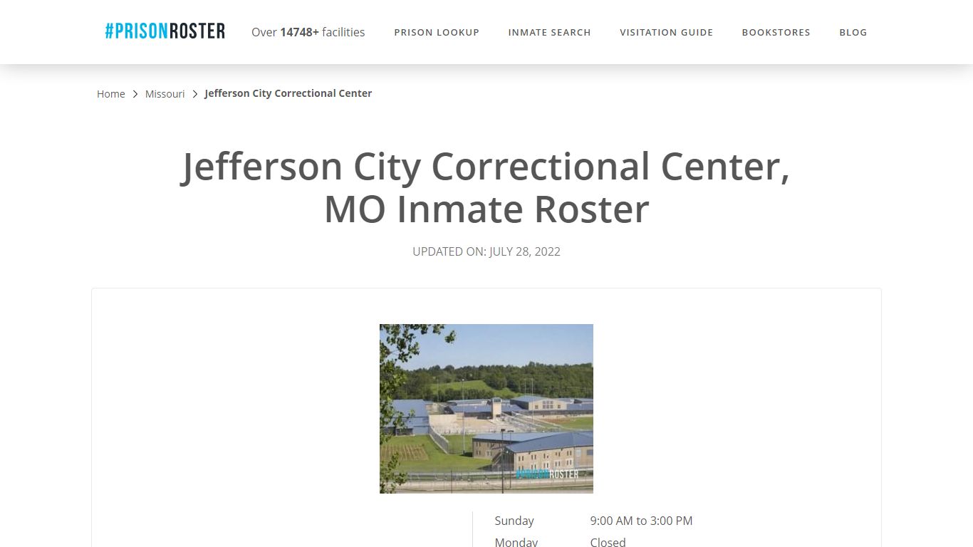 Jefferson City Correctional Center, MO Inmate Roster - Prisonroster