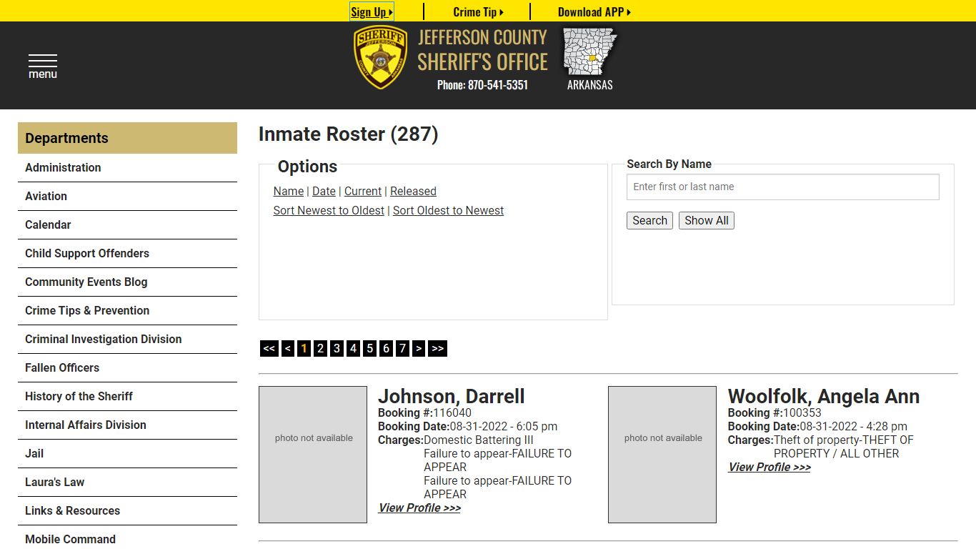 Inmate Roster - Current Inmates Booking Date Descending - Jefferson ...